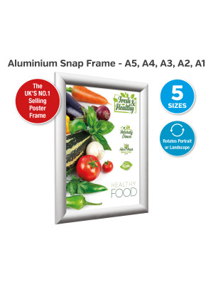 SILVER 25mm Profile Snap Poster Frames
