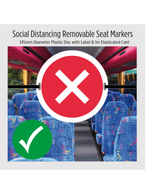 Social Distancing Removable seat marker with elasticated cord.