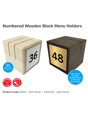 Numbered Wooden Block Menu Holders