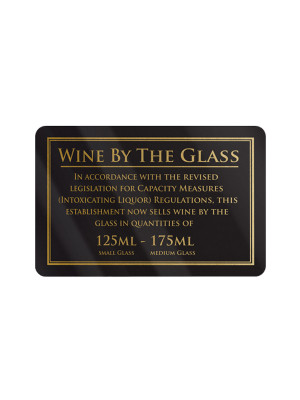 125 & 175ml Wine by the Glass Bar Notice - Frame Options