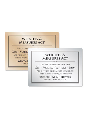 Weights & Measures Act Notice - 25ml or 35ml