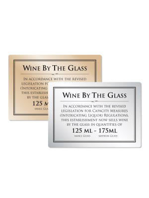 125 & 175ml Wine by the Glass Bar Notice