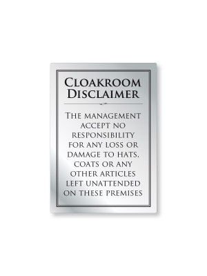 Cloakroom Disclaimer - Framed Options 