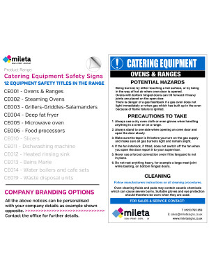 Catering equipment safety sign range