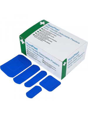 Catering HypaPlast Blue Visually Detectable Plasters, Assorted (Pack of 100)
