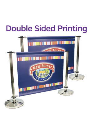 Double Sided Stainless Steel Cafe Barrier System - Full Set - Multiple Sizes