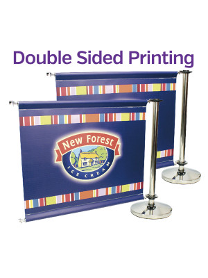 Double Sided Stainless Steel Cafe Barrier System - Add-On Set - Multiple Sizes