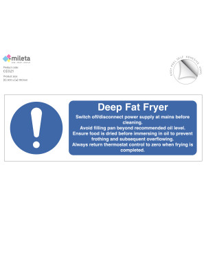 Deep fat fryer catering equipment safety notice