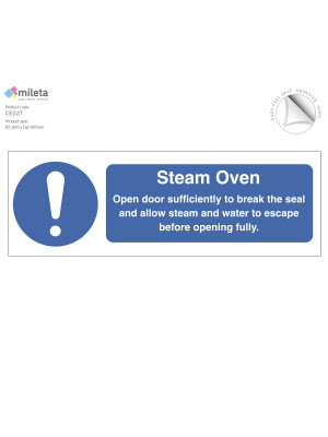Steam oven catering equipment safety notice