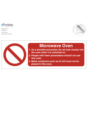 Microwave oven catering equipment safety notice
