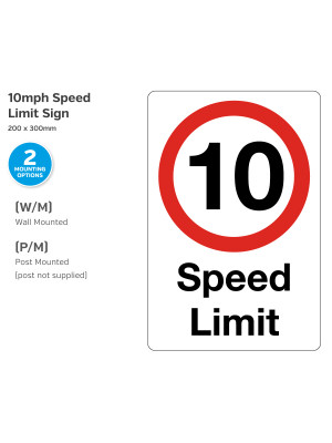 10 MPH Speed Limit Notice