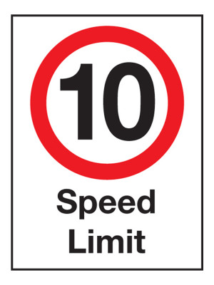 10 MPH Speed Limit Exterior Notice - Mount Options
