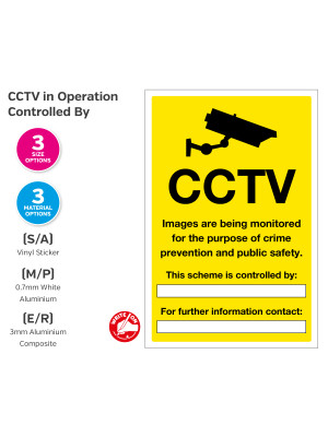 CCTV in operation controlled by. Write on notice.