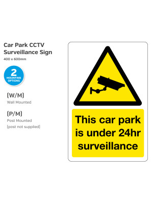 This Car Park is Under 24hr Surveillance. CCTV Security Notice