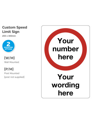 Custom Speed Limit Notice - 400 x 600mm