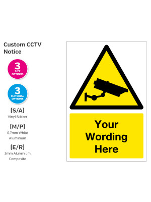 Custom made CCTV Security Notice