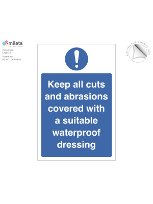 Keep All Cuts and Abrasions Covered Notice