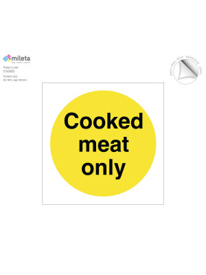Cooked meat only storage label