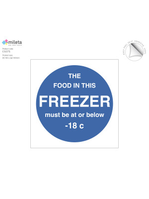 Freezer temperature guidance label