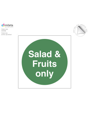 Salad and fruits storage label