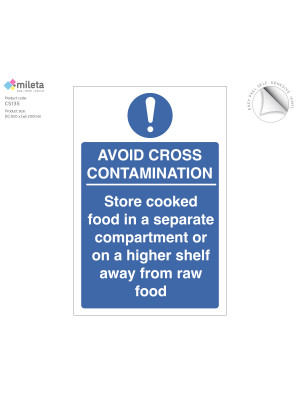 Food storage avoid cross contamination catering safety sign