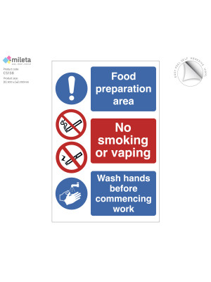Food Prep Area / No Smoking / Food Production Area Notice