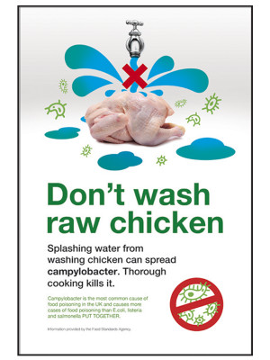 Don't Wash Raw Chicken Notice - CS170