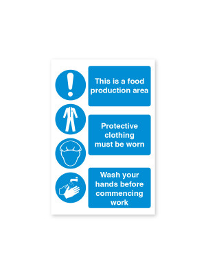 3 Part Food Production Staff Hygiene Safety Notice