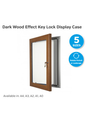 Dark Wood Effect Key Lock Display Case