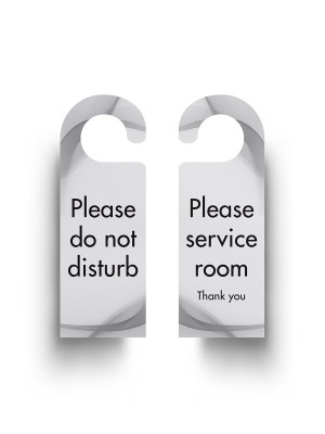 Black & White Do Not Disturb / Please Service Room Thank You Door Hangers - Multipack - DH008
