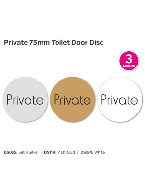 Private 75mm Diameter Door Disc - Choice of Colours