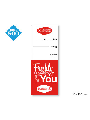 Takeaway Food Safe Delivery Labels - 50 x 130mm