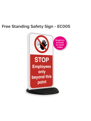 Stop Employees Only Free Standing Safety Sign