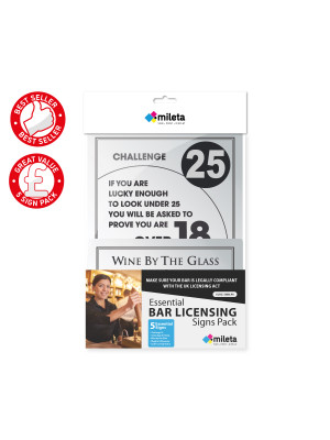 Essential Modern Bar Licensing Sign Pack - Silver