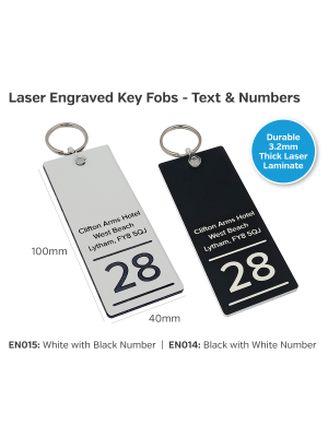Key fobs with address and number