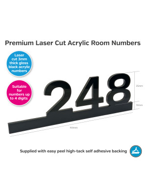 Laser Cut Acrylic Door Numbers - Up to 4 Digits