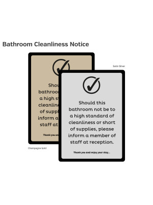 Bathroom Cleanliness Guest Information Notice - Wall Mounted