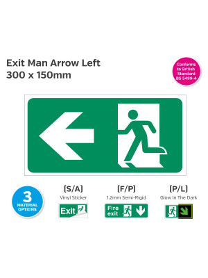 Exit Man Arrow Left Sign