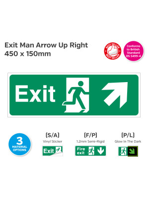 Exit Man Arrow Up Right Sign