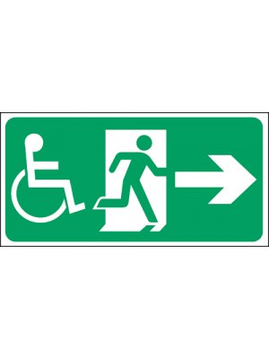 Disabled Exit Arrow Up 150x300mm