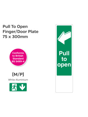 Pull to Open Arrow Left Finger/Door Plate