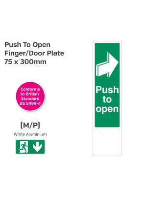 Push to Open Arrow Right Door Shut Finger/Door Plate
