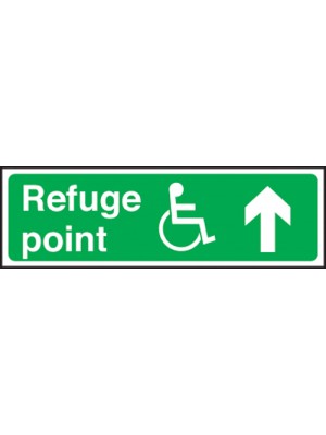 Disabled Refuge Point Arrow Up 150x450mm