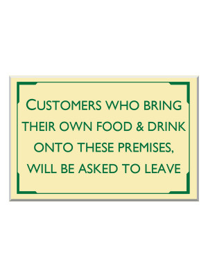 Exterior Food and Drink Disclaimer Notice