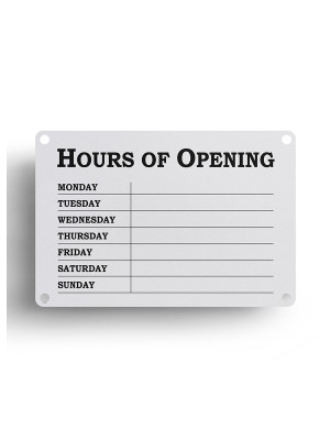 White Open & Closed Business Hours Notice - FD147