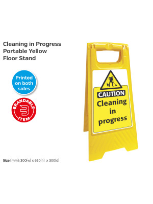 Cleaning in Progress - Portable Yellow Floor Stand