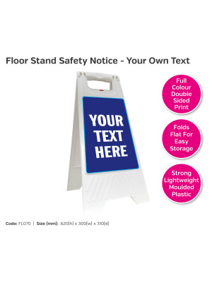 Your Own Text Portable Floor Stand Safety Notice - FL070