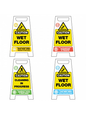 Colour Coded Cleaning Wet Floor Stands
