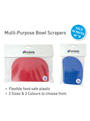 Multi-Purpose Bowl Scrapers - Size & Colour Options