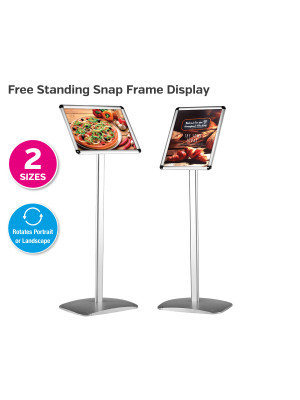 Free Standing Snap Frame Display - Silver